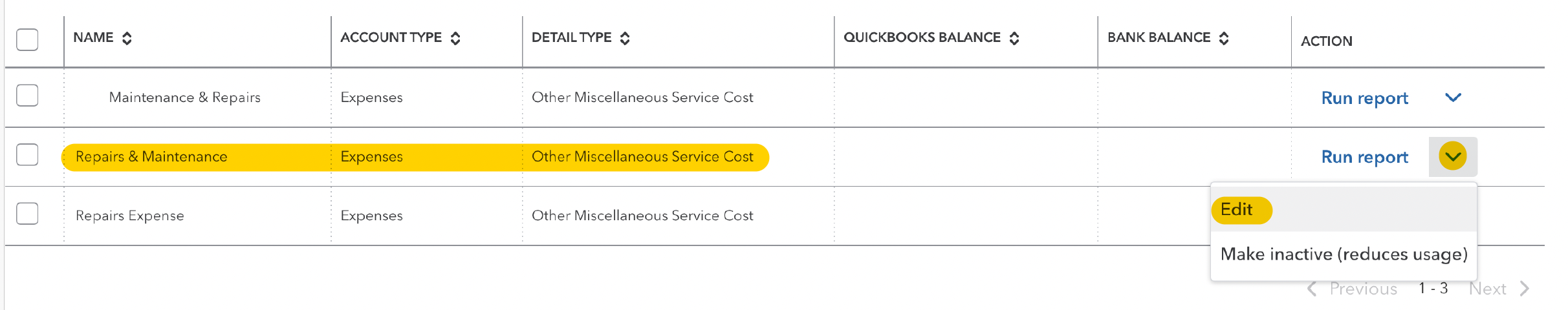How to Merge Accounts in QuickBooks Online 2 account drop down